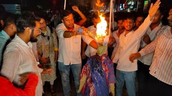 Congress protests over Smriti Irani's remark against Sonia Gandhi Congress protests over Smriti Irani's remark against Sonia Gandhi